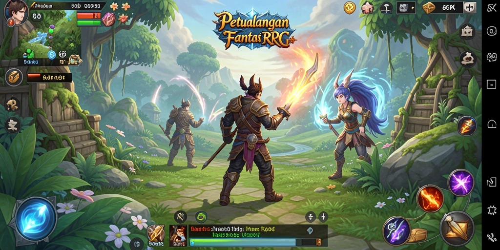 Tampilan screenshot utama 66K yang menampilkan aksi RPG yang mendebarkan.