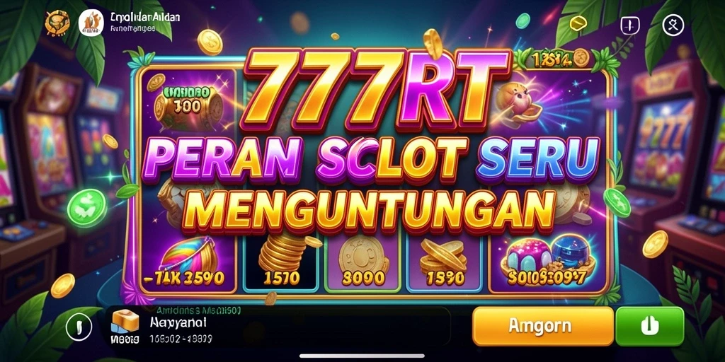 Tangkapan layar gameplay 777RT dengan tema slot yang menarik.