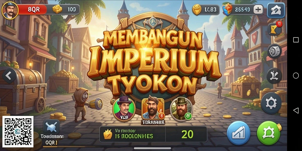 Tampilan gameplay 8QR yang memukau dengan elemen Tycoon yang menarik.