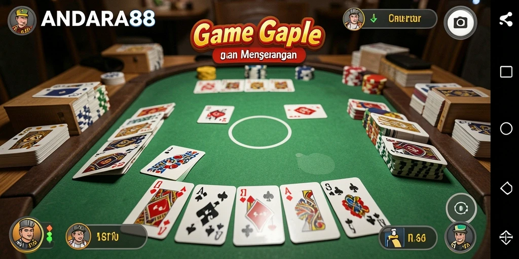 Tampilan gameplay seru dalam permainan Gaple ANDARA88.