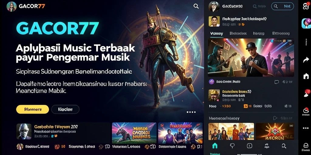 Screenshot GACOR77 menunjukkan antarmuka intuitif dengan fitur musik yang menarik.