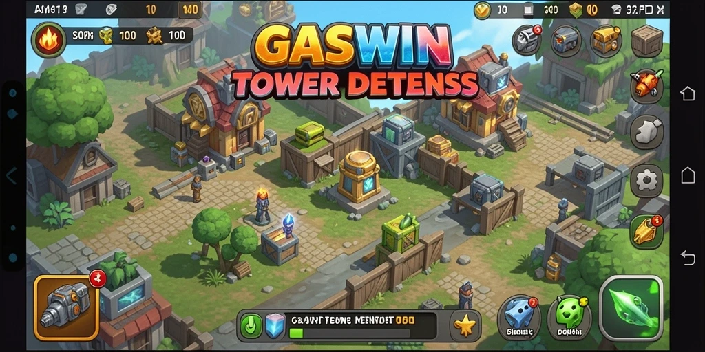 Tampilan gameplay GASWIN yang menegangkan dalam strategi Tower Defense.
