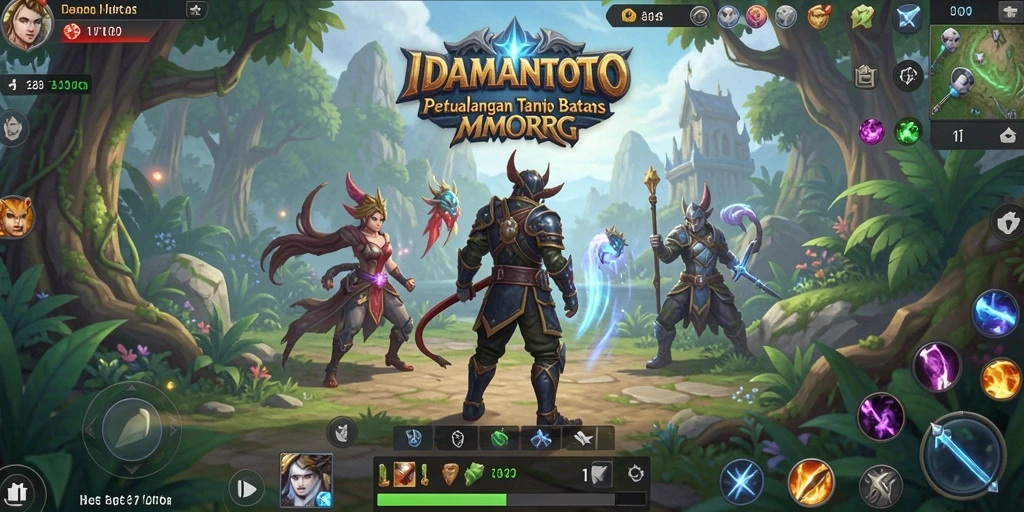 Screen utama IDAMANTOTO menampilkan pertempuran seru di dunia MMORPG yang menarik.