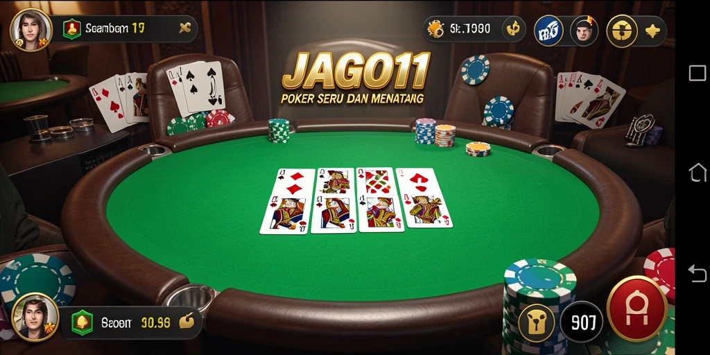 Tampilan gameplay dari JAGO11 menampilkan aksi seru permainan poker.
