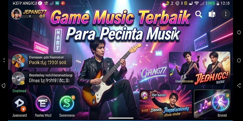 Tampilan gameplay <strong>JEPANG77</strong> dengan interaksi musik yang seru.