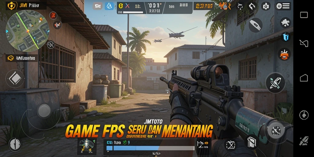 Tampilan gameplay dinamis dan seru di JMTOTO dengan aksi menembak yang intens.