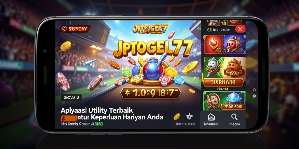 Tampilan antarmuka utama aplikasi JPTOGEL77 yang informatif.