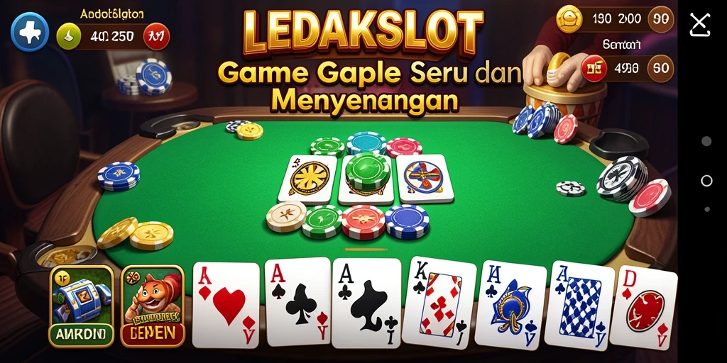 Tampilan gameplay LEDAKSLOT dengan suasana seru Gaple.