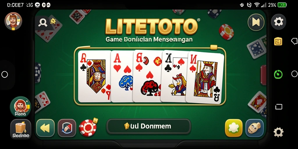 Tampilan gameplay seru di LITETOTO dengan kartu domino.