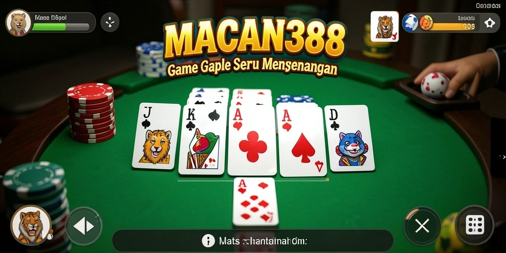 Tampilan gameplay Gaple yang seru di MACAN388.