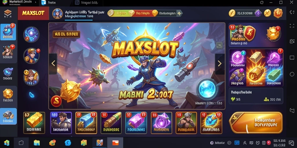 Tampilan intuitif dari aplikasi MAXSLOT yang memudahkan pengguna.