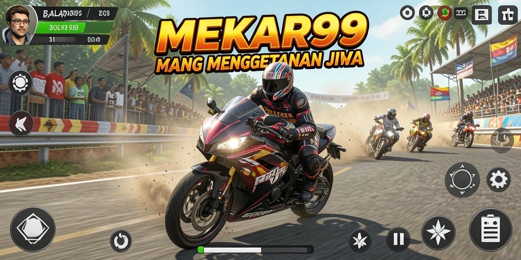 Tampilan seru dari aksi balapan motor di MEKAR99.