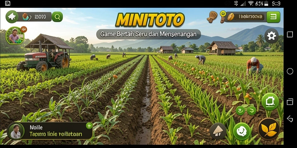 Gameplay seru MINITOTO yang menghadirkan pengalaman bertani menyenangkan.