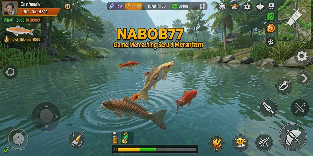 Screenshot gameplay NABOB77 yang menunjukkan aksi memancing yang seru.