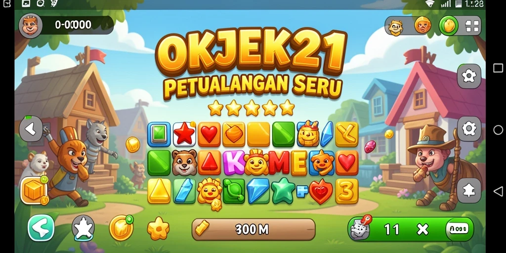 Gameplay seru OKJEK21 dengan tantangan Match-3.