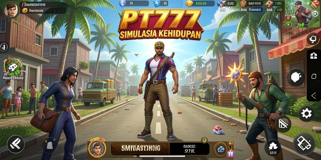 Screenshot gameplay PT777 yang menampilkan karakter dalam misi simulasi.