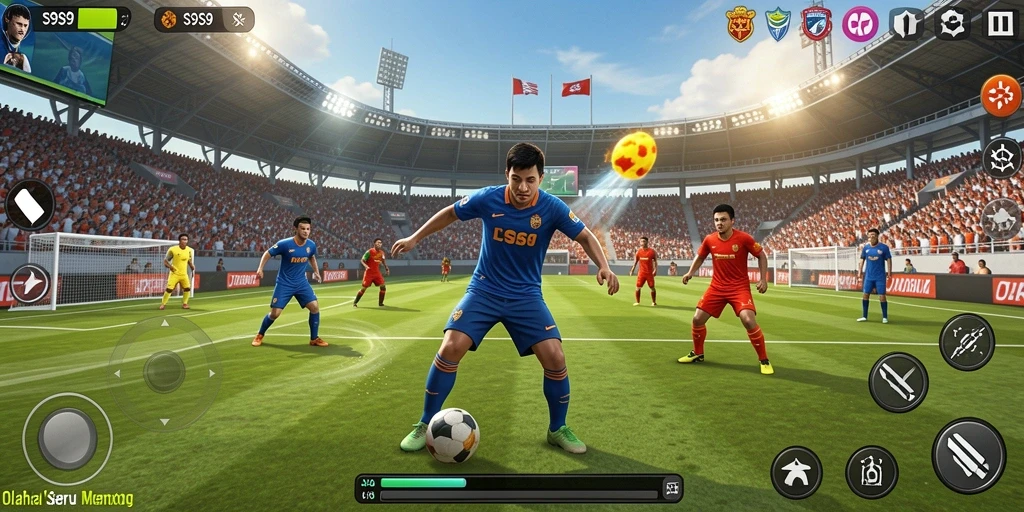Screenshot gameplay S9S9 yang menunjukkan aksi olahraga yang seru.