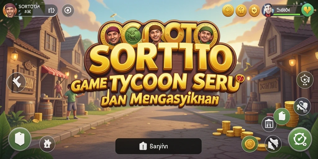 Tampilan gameplay SORTOTO sebagai simulasi bisnis yang menarik.