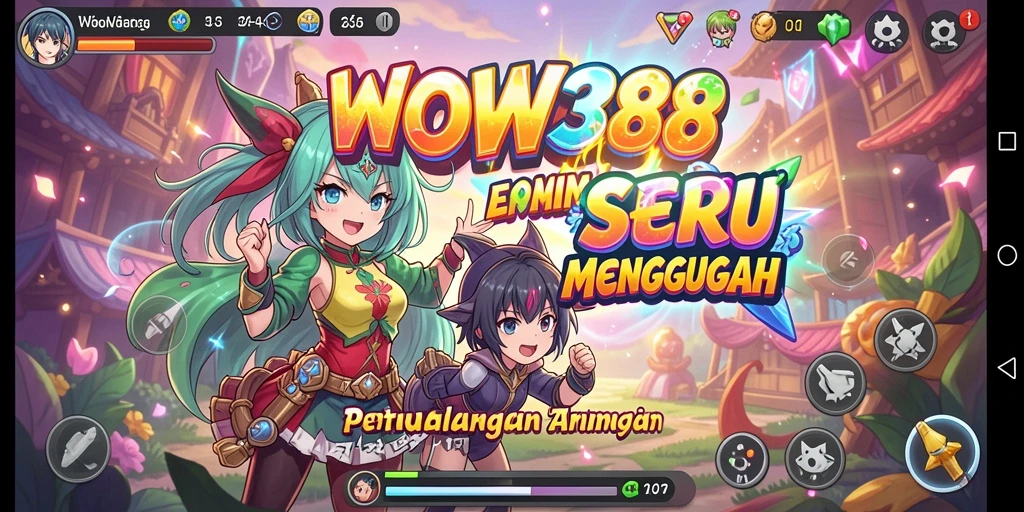 Screenshot gameplay WOW388 dengan karakter anime yang menarik.